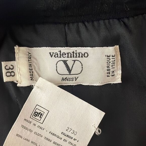 Valentino Miss V 90s 100% Wool Midi Pencil Skirt 38 Black - Picture 8 of 10